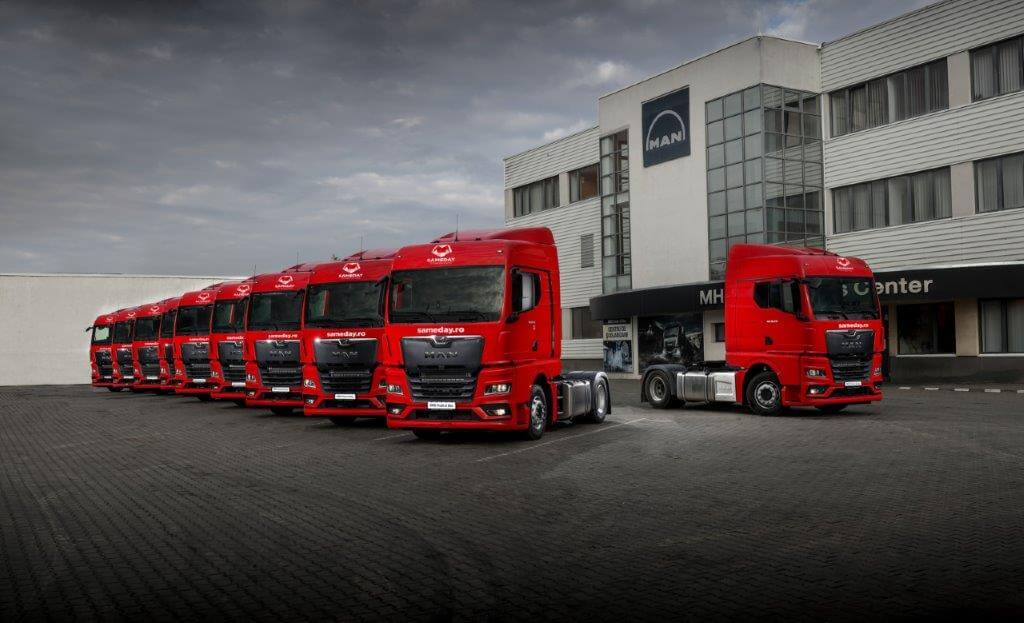 Sameday își înnoiește flota de curierat cu 10 camioane MAN TGX